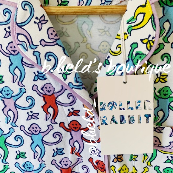 Roller Rabbit Disco Monkey Polo Pajamas in Rainbow Size X-Small XS New NWT - Picture 3 of 16